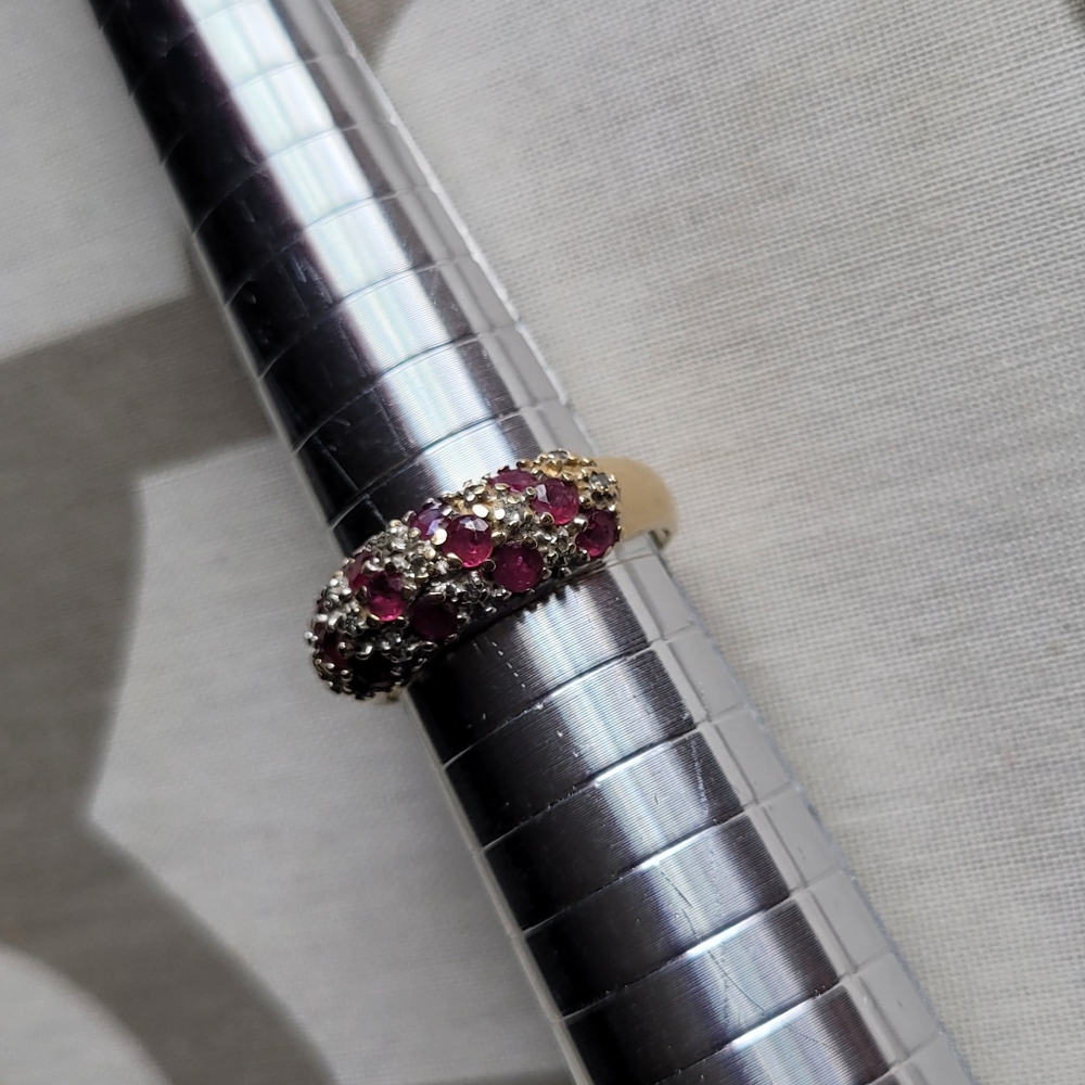 14k Solid Gold Ring Sz7 - image 8